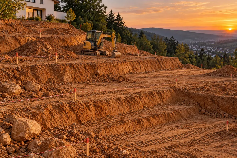 Zeitraffer des Gartenbaus von der verwilderten Böschung bis zum fertigen Garten: Woche 1